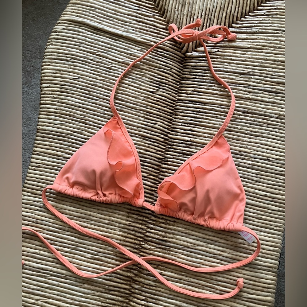 Victoria’s Secret Peach Ruffle Bikini Top